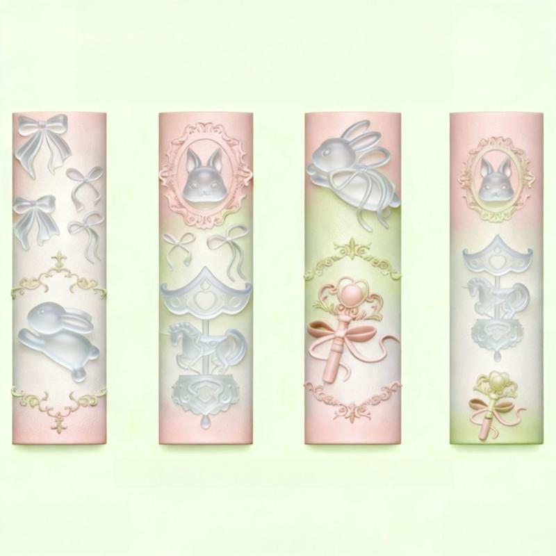 3D Transparente Silikon-Nagelform Für Nagelkunst-Design Relief Kaninchen Engel Muster Maniküre Schablonen Werkzeuge Zubehör