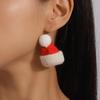 European & American Christmas Hat Knitted Earrings - Simple Dangle Jewelry