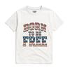 Retro Varsity USA T-Shirt and Kids Tshirt | Born To Be Free Graphic Tee | Patriotic Distressed Shirt and Kids Tshirt | Unisex American Pride Gift