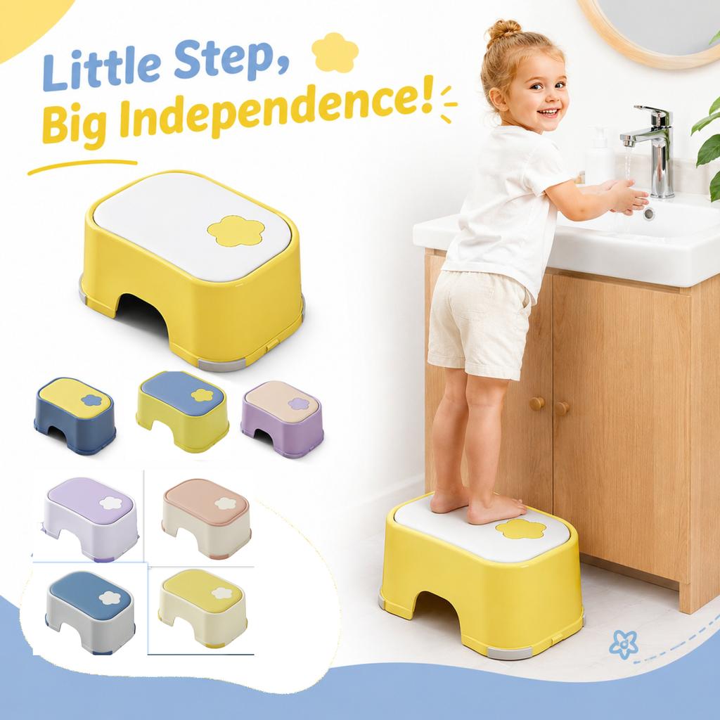 Children Step Stool Non Slip Bathroom Footstool Toddler Washbasin Helper Durable Plastic Kids Safe Standing Platform