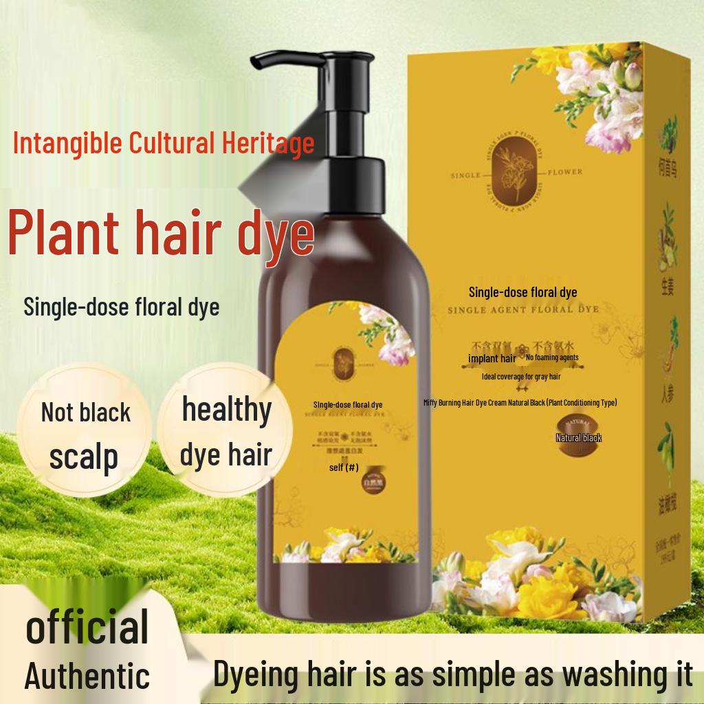 Best-Selling Floral White Hair Cover Dye Cream – No Peroxide, Skin-Safe, Plant-Based Formula