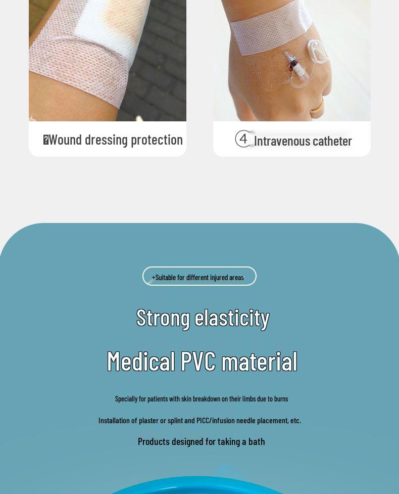 Waterproof Adult Cast & Wound Protector for Knee, Leg, Ankle, and Hand