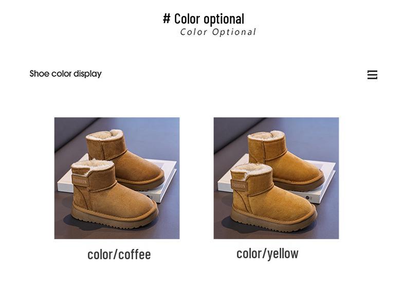 Winter Non-Slip Snow Boots for Kids - Velvet-Lined Warm Outdoor Footwear for Boys and Girls