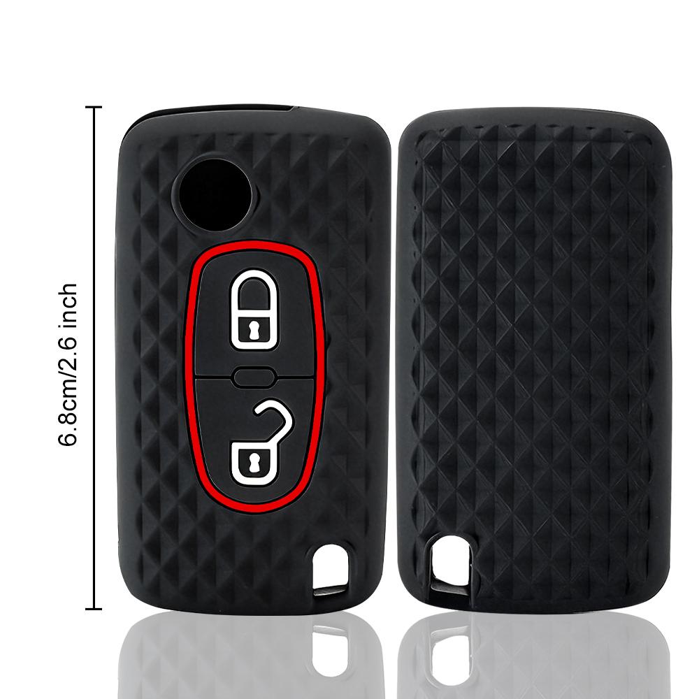 2 Button Key Case Cover for Citroen C-Crosser C3 C4 Picasso Berlingo Case for Peugeot Partner Tepee 207 307 308 407 Keychain