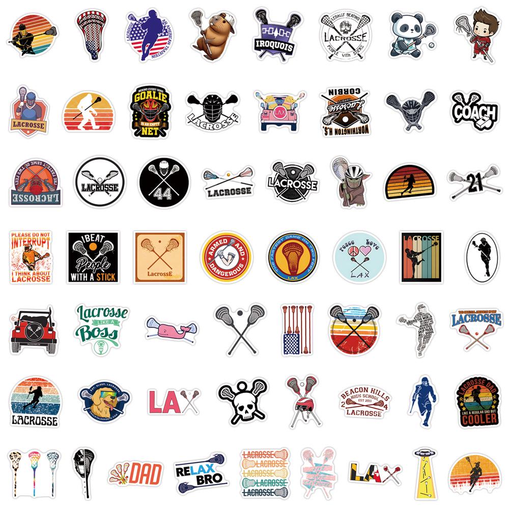 110 Lacrosse Graffiti Stickers: Durable, Waterproof Decorations for Skateboards, Luggage, or Diaries.