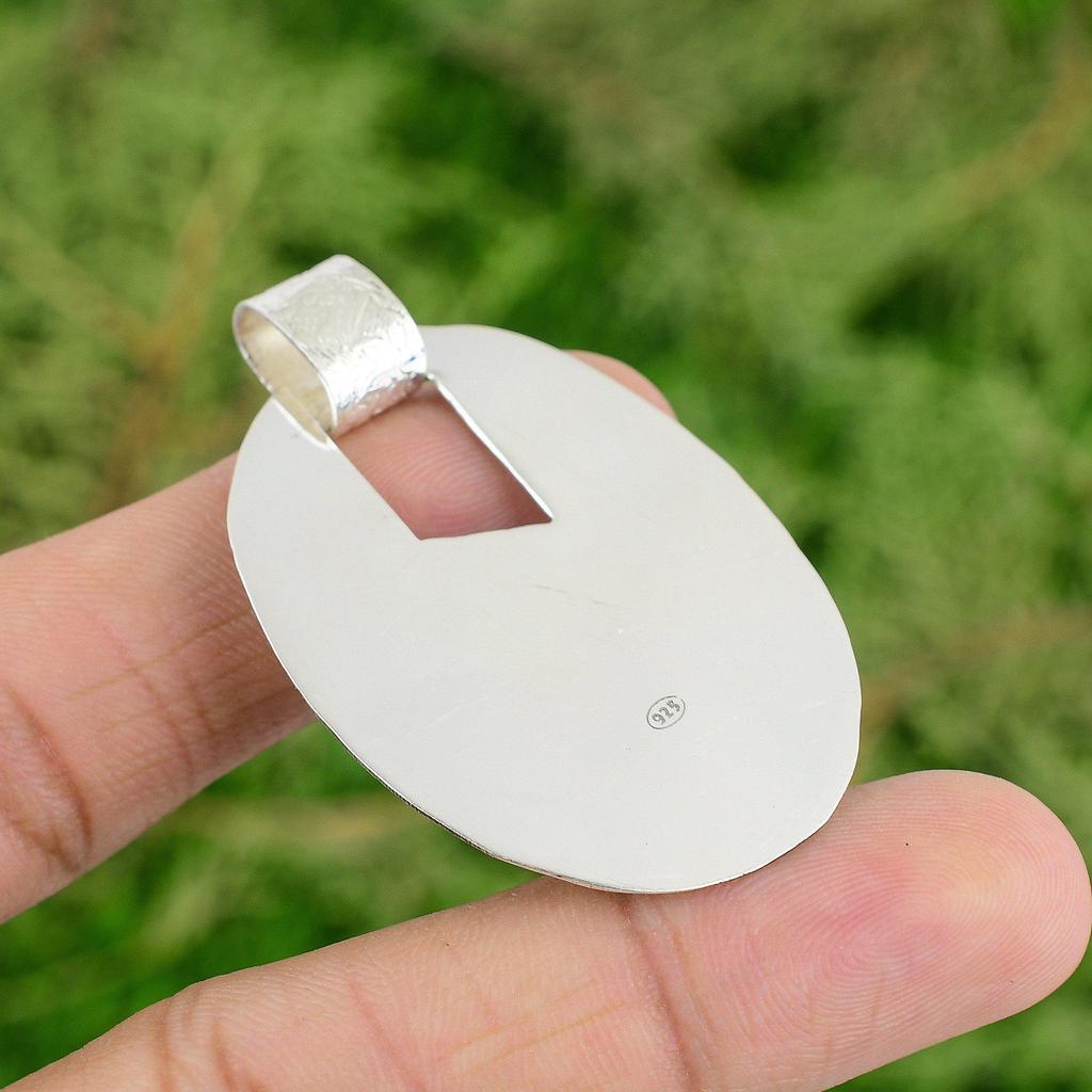 Daughters Day Sale Prehnite Rough Gemstone Sister Trendy Pendant Sterling Silver