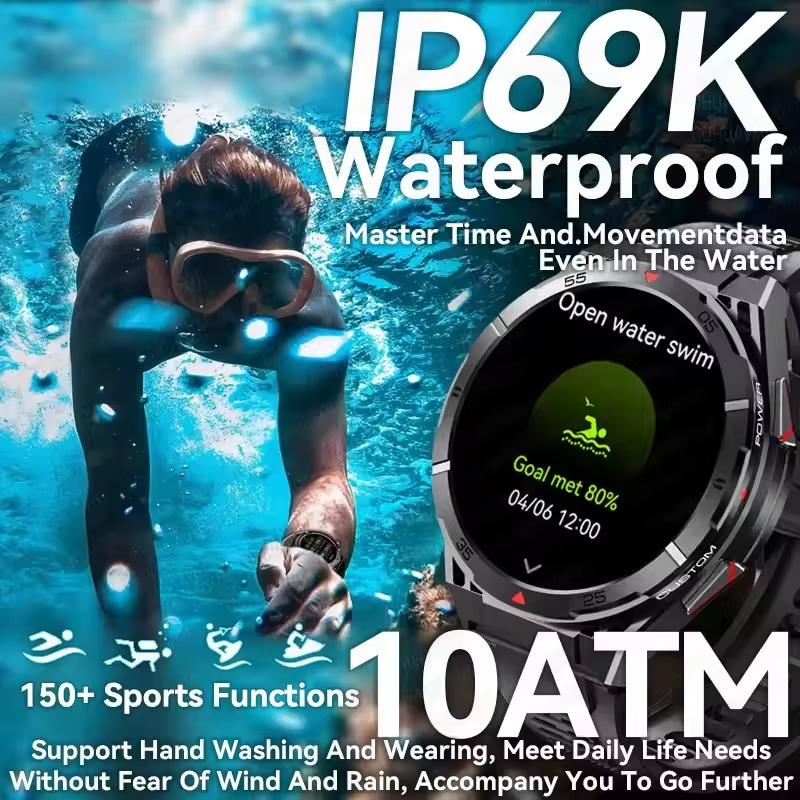 2025 Nuovo Smartwatch Sportivo GPS Uomo Schermo AMOLED HD 1,43 pollici Bussola Chiamata Bluetooth Frequenza Cardiaca Impermeabile smartwatch Per Android IOS