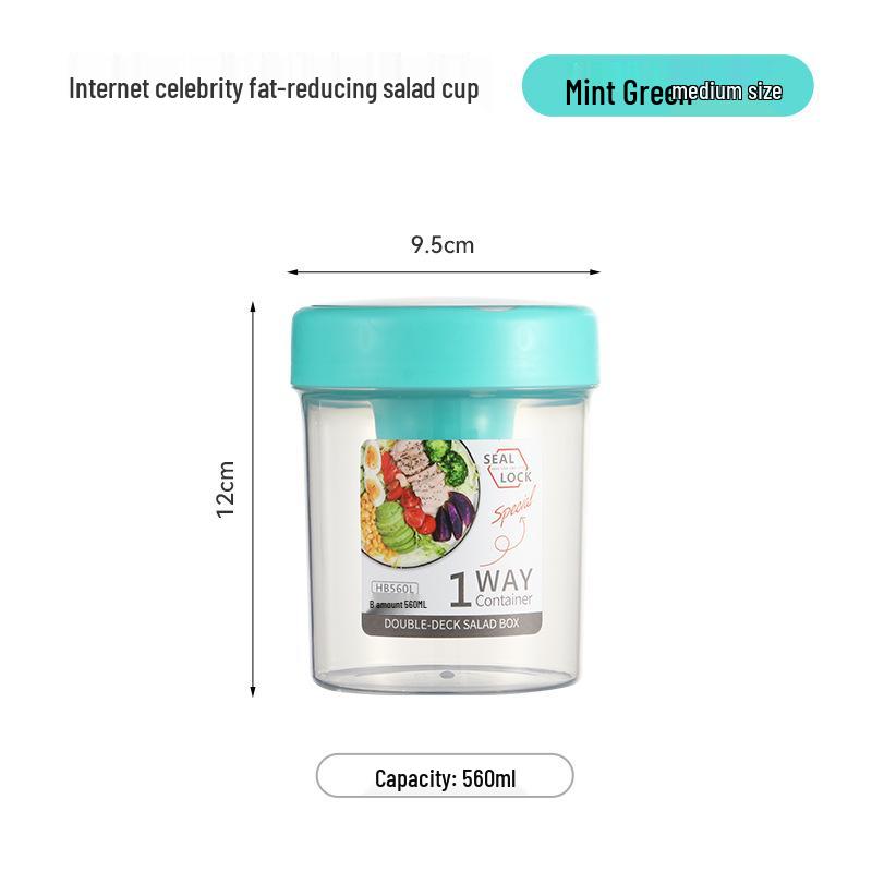 Portable Breakfast Salad Cup with Spoon and Fork Lid