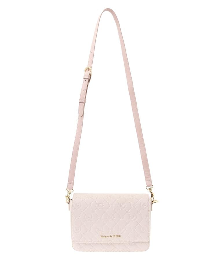 Maison de FLEUR Monogram Flap Shoulder Bag, Pink Beige, 8A43F0J2400