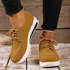 Faux Suede Wedges Loafers Women  Autumn Lace Up Thick Bottom Casual Shoes Woman Plus Size 43 Anti Slip Platform Sneakers