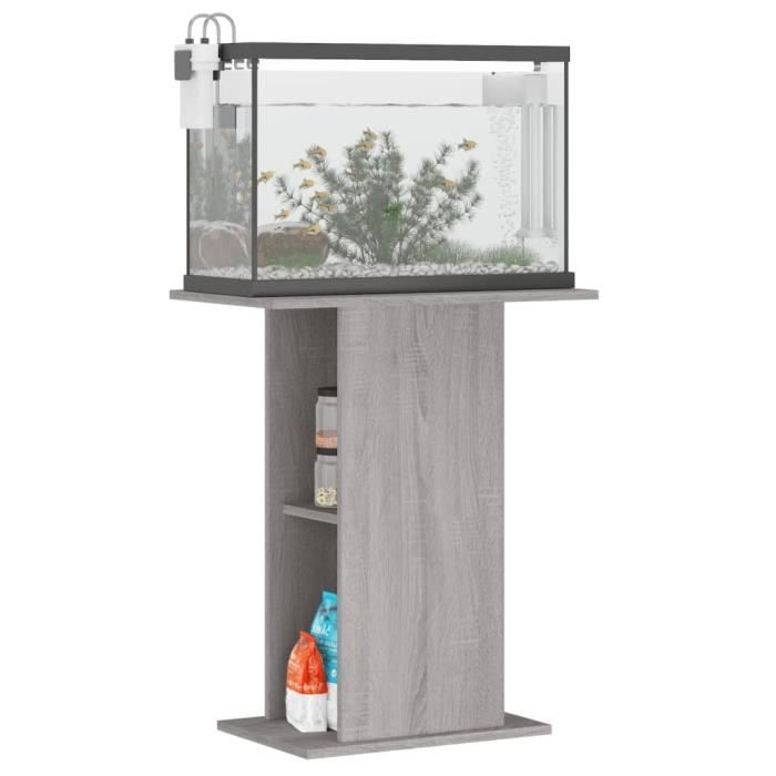 VidaXL Support d'aquarium sonoma gris 60,5x36x72,5cm bois d'ingénierie 833645