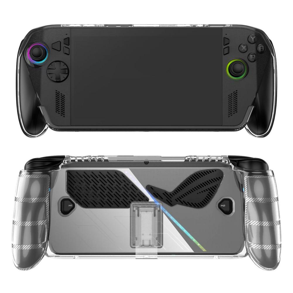Für ROG Xbox Ally X Handheld TPU Transparente Vollabdeckung Hülle mit Halterung Rückständer Stoßfest Anti-Rutsch Schutz Zubehör