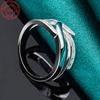 Pure Silver Geometric Synthetic Zircon Ring, Hypoallergenic, Suitable for Daily and Party Wear, Trendy and Charming Gift
