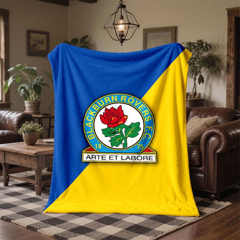 Coperta di Flanella con Stampa Calcio Blackburn Rovers Morbida Calda Coperta da Divano Letto per Casa Ufficio Camera da Letto