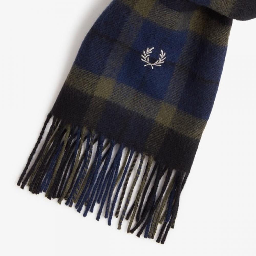Fred Perry Unisex Lambswool Tartan Scarf Cfpu2336141 T88