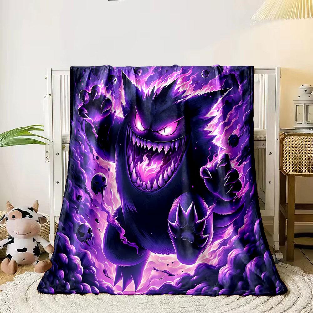 Gengar Purple Haunted Blanket bedroom Blanket for Livingroom Couch lunch break Soft Cozy throw for Friend's festival Gift