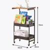 Bathroom Storage Trolley with Wheels Multi-layer Bathroom Shelf Waterproof Rolling Cart with Countertop Simple Kitchen Trolley