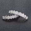 Halloween Vampire Fangs Hip Hop Jewelry 8 Teeth Top and Bottom Grillz Set Iced Out Gold Plated Diamond Grillz for Teeth