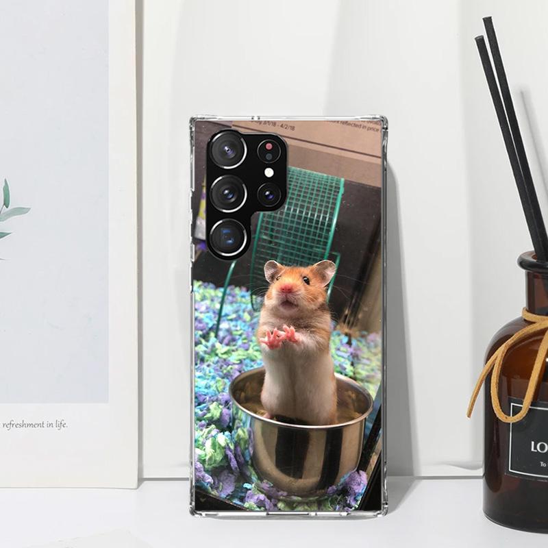 Cute Lovely Pet Hamster Phone Case For Samsung Galaxy S25 S24 S23 S22 Ultra S21 FE S20 Plus S10 + S10E Art Fundas Back Cover S24