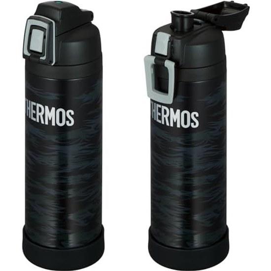 Thermos Water Bottle Vacuum Insulated Sports Strap 1L Black Gray Cold Retention Only FJI-1001 BKGY