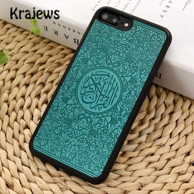 Krajews Authentic Quran Leather Embossed Phone Case For iPhone 17 Air 16 15 14 Plus 11 12 13 Pro Max Coque Shell Fundas