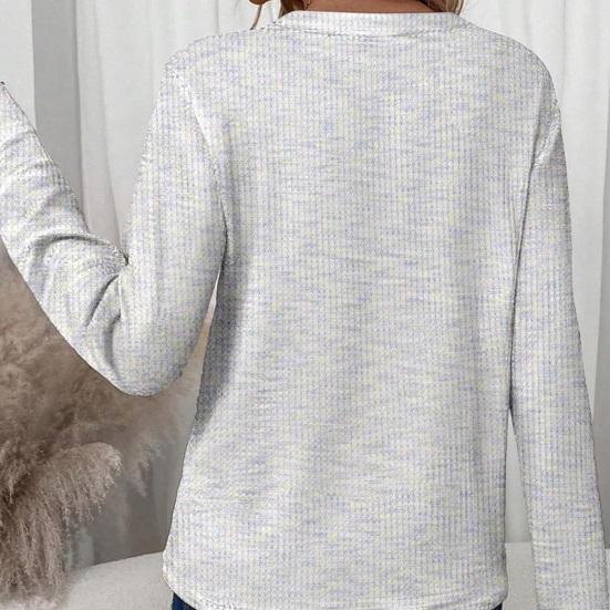 Women Tops V-Neck Long Sleeve Soft Stretchy Loose Fit Pullover Tops Spring Autumn Commuting Style Shirt Vacation Office Wear