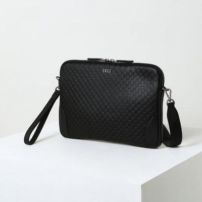 Bolsa de Mão de Couro com Padrão DD Preta Bolsa Transversal Dbba6e013bk