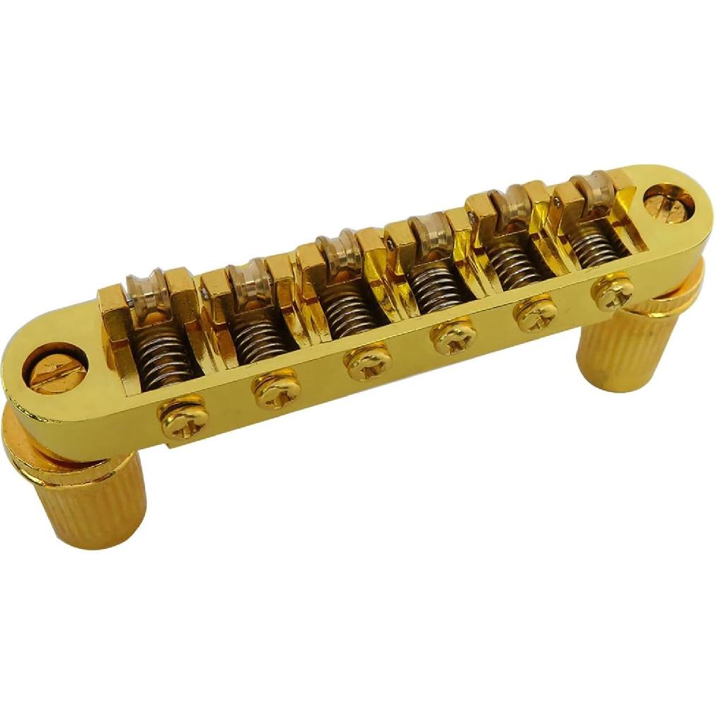 Gold Tune-O-Matic Bridge with Roller 6-Saddles for Epiphone Guitars