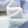 TUHUANG Women's Retro Striped Color Block Thickened Pure Wool Semi-High Neck Sweater