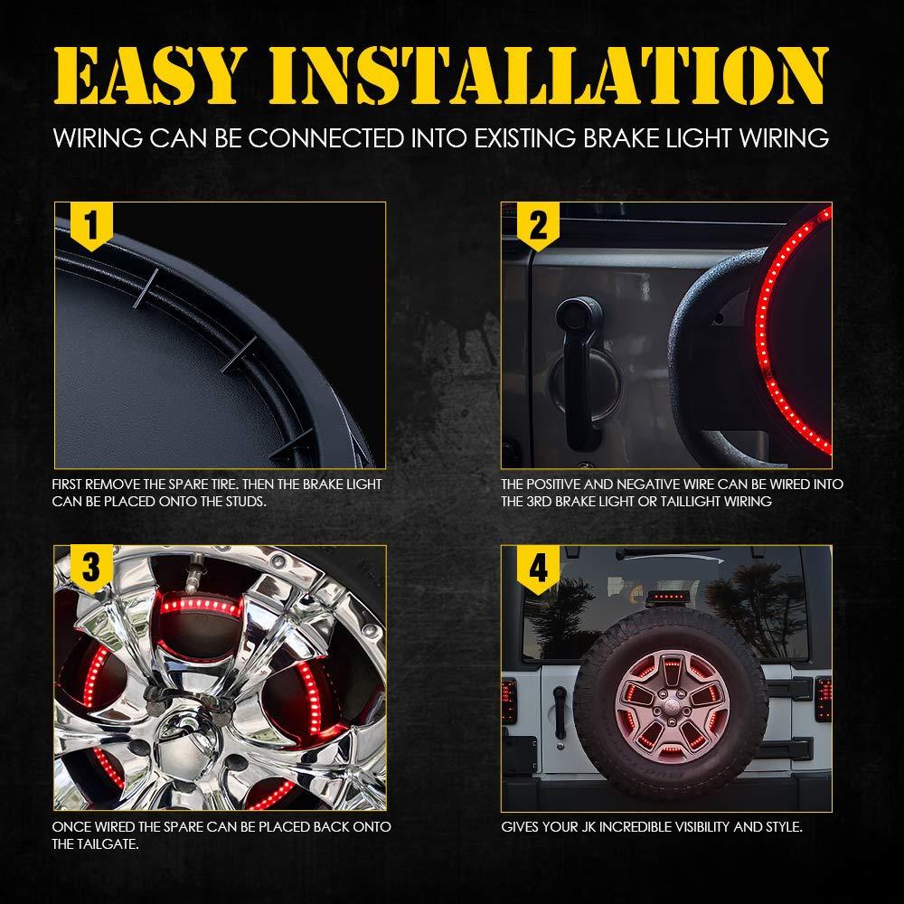 Lumină roată de rezervă Al treilea LED pentru roată spate pentru 2007-2018 Jeep Wrangler JK JKU YJ TJ A treia lampă spate