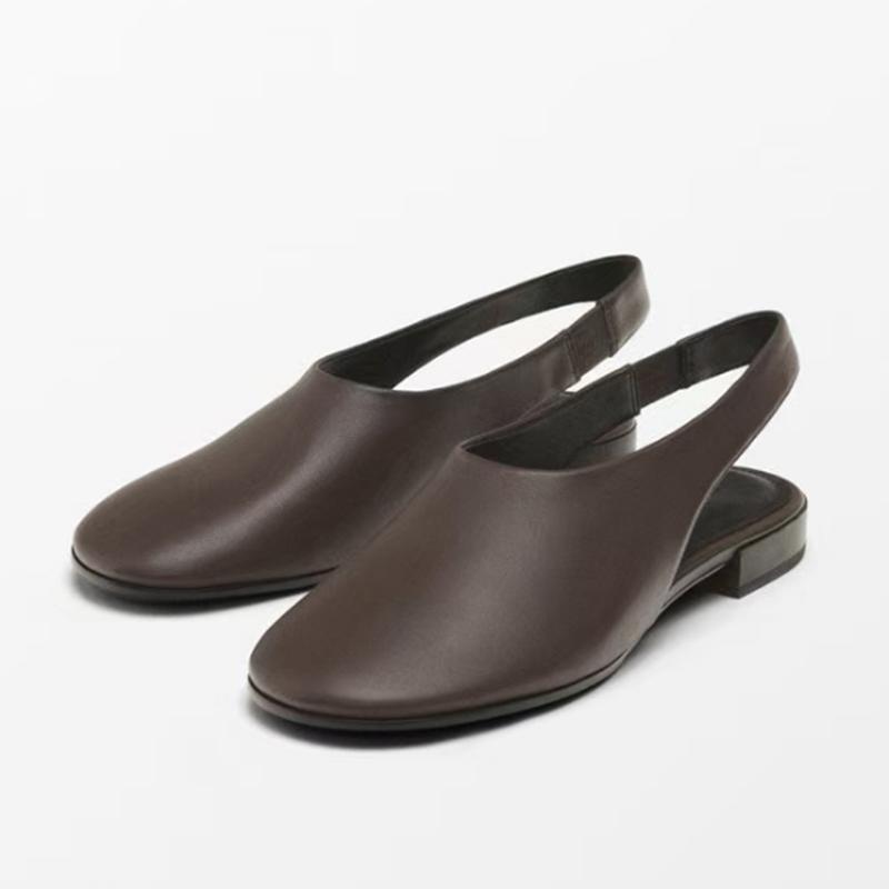 

Fashion 2025 New Spring Summer Low-heel Women Sandals Fashion Hollow Slingback Pumps Genuine Leather Office Lady Working Shoes Woman 34 коричневый