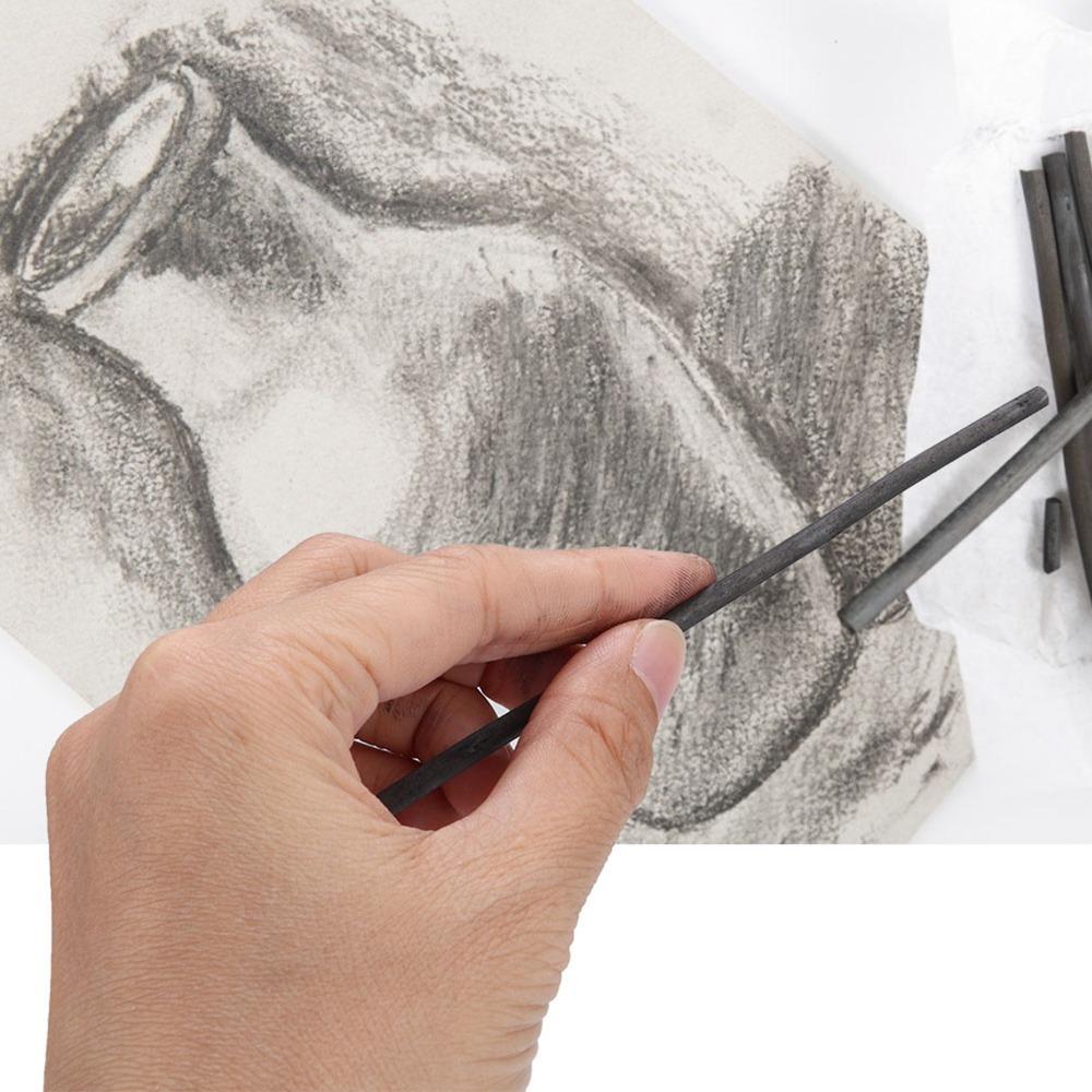 25PCS Black Charcoal Sticks Four Types Draft Drawing Supplies  Hand Draft Practice Charcoal Pencil 7330