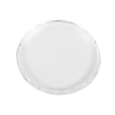 Tavolozza Trasparente in Vetro per Nail Art, Piatto per Disegno Colori Pigmenti, Manicure(Vetro Rotondo)