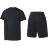 Li-Ning Plain Round Neck Pullover Short Sleeve T-Shirt Simple Quick-Dry Sweat-Wicking Comfortable Shorts Casual Sports Set ATSS069-1+AKST543-3