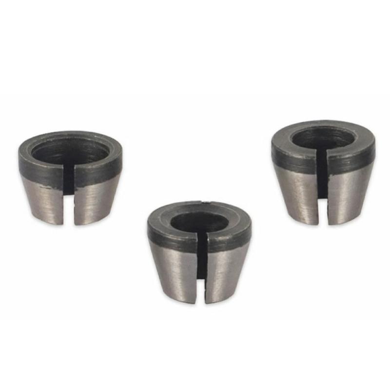 5pcs Routers Bit Shank Adapter Set Includes Collet Chuck and Nuts for Trimming Engraving Machines 6mm 1/4Inch Shanks