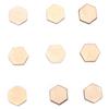 600Pcs Wood Blocks 0.4in Rugged Durable Safe Doodle Decoration Wood Chip Hexagon for Birthday