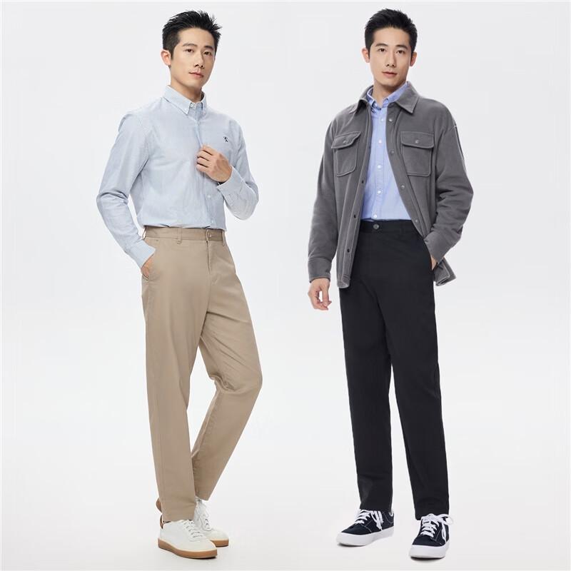 Giordano Men's Pure Cotton Straight-Fit Casual Chinos