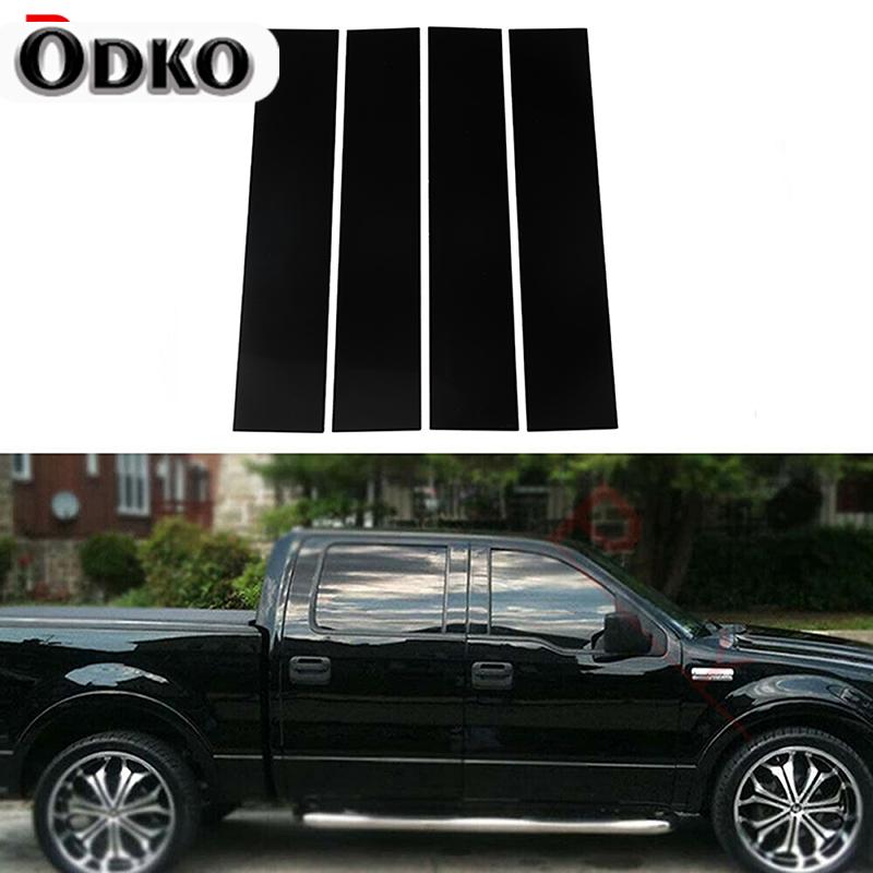 Car Pillar Posts Door Window Trim Cover B Column Sticker for Ford F-150 Super Cab/Extended Cab/Super Crew Cab/Crew Cab 2004-2014