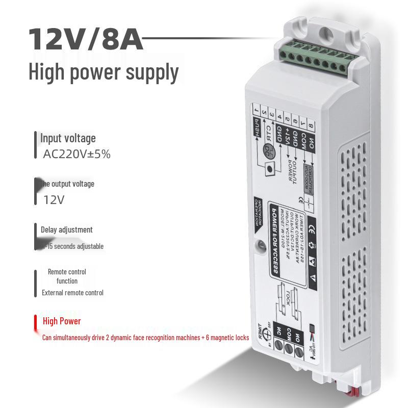 

Access Control Power Box 12V8A Face ID Transformer for Building Intercom Systems