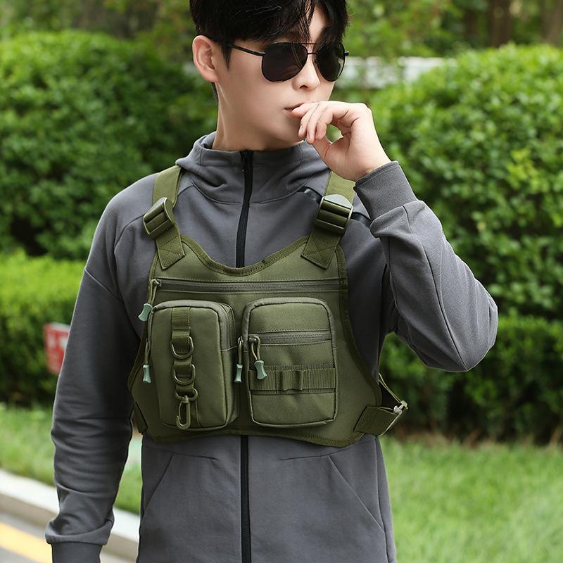 Hot Selling Oxford Sports Fishing Cycling Unisex Chest Bag Sports Exercise Hunting for Running Hiking Cross-Border Vest B037A