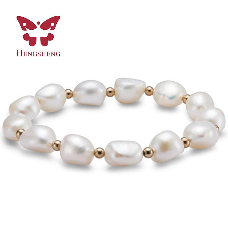 Elegant White Pink Purple Gray Natural Pearl Bracelet, Fashion Casual Freshwater Beaded Bracelet For Women Gift 2019 New