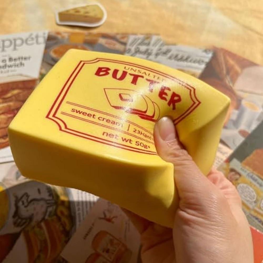 Butter Squishy Bread Viral Slow Rising Cute Butter Squeeze Stress Balls Realistic Food Squeeze Toy For Anxiety Stress Relief