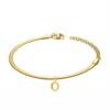 Punk 3mm Flat Snake Chain Bracelet Female Gold Color Stainless Steel Alphabet Initial Letter Charm Bracelet for Women Jewelry