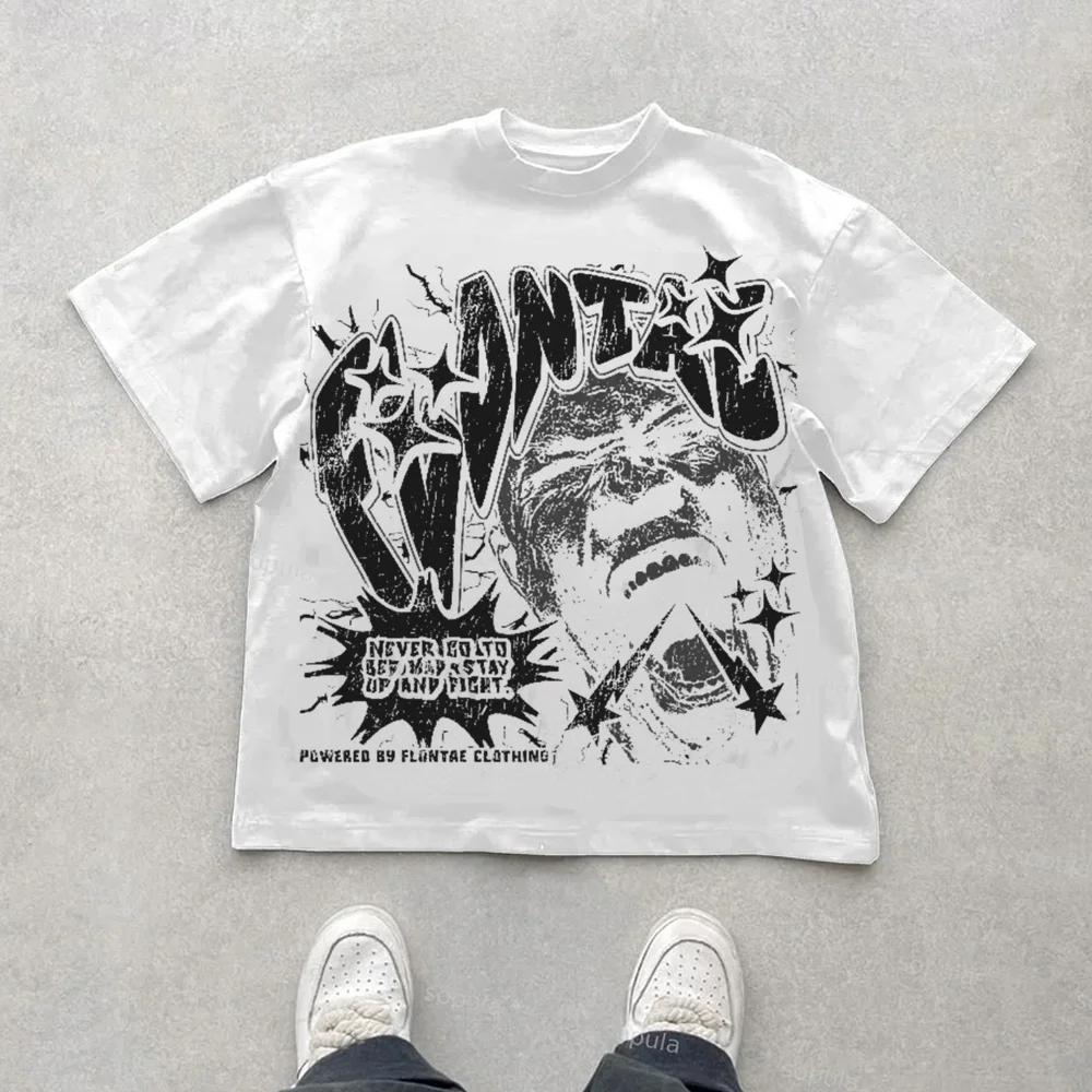 

Y2k Harajuku streetwear men and women short sleeved fashion new cartoon print design shirt retro hip-hop trend oversized T-shirt 4XL