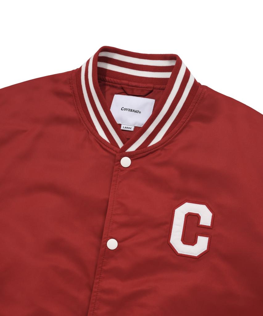 Covernat C Logo Varsity Jacket Deep Red