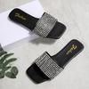 Fashion Fashion Crystal Summer Women Slippers 2025 Colorful Rhinestone Flat Sandals for Woman Comfort Non Slip Beach Slides Flip Flops