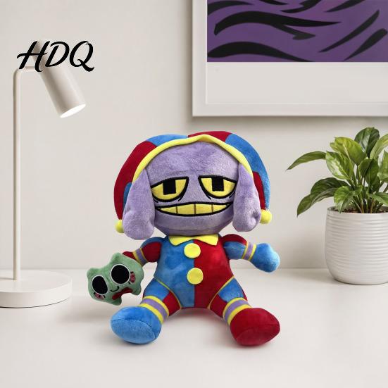 Plush Stuffed Animal Digital Circus Doll Cute Cartoon Character Toy Soft Pillow Collectible Plushie for Kids Christmas Thanksgiving Birthdays Gift