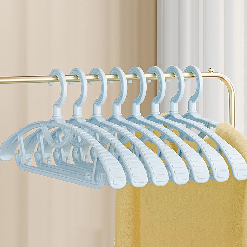 10PCSWide Oulder Clothes Hanger Home Anti-Slip Hanging Pants Dress Hanger Large Size Plastic Rotatable Clothes Hangers Organizer