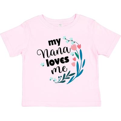 Inktastic My Nana Loves Me Granddaughter Toddler T-Shirt Grandchildren Flowers