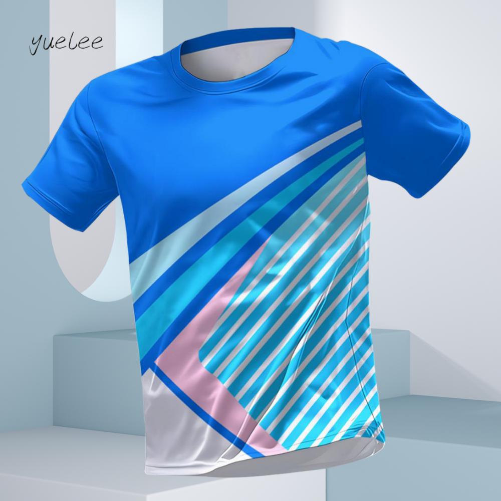 Men Fashion Colorful Stripe 3d Printed T-shirt Oversized Casual Sports Tops Soft Slightly Elastic Breathable 3D Printed Short Sleeve T-shirt